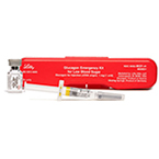 Product Image Glucagon, 1mg, 1ml Vial, Emergency Kit, Red, 1 Vial Powder, 1 Prefilled Syringe of Diluent