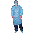 Product Image Isolation Gown, Non-Sterile, Impervious Polyethylene Coating, Blue