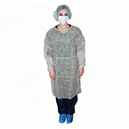 Product Image Isolation Gown, White, Non-Sterile, Impervious Polyethylene Coating