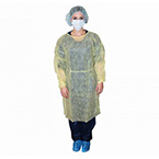 Product Image Isolation Gown, Yellow, Non-Sterile, Impervious Polyethylene Coating