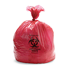 Product Image Biohazard Waste Bag, 1.5 mil, Red w/Black Print, 31inch x 43inch, 33gallon