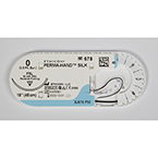 Product Image Ethicon Perma-Hand Suture, 18in, Black, Braided, FSL Reverse Cutting, 30mm, 3/8 Circle, Size 0