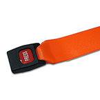 Product Image Extension Strap, Vinyl Antibacterial, 1 pc, 5ft, Metal Push Button Buckle, Orange