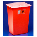 Product Image *Discontinued* Sharps Container, Sharps-A-Gator, Plastic, Red, 7.5 Gallon, 13.5 x 14.5 x 14.5in