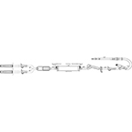 Product Image Blood IV Admin Set, w/170? Filter, Hand Pump, Pre-Slit Port, Bravo24 Connector, 105inch