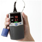 Product Image PalmSAT 2500 Pulse Oximeter, AC or Battery w/adapability to rechargeable, 7.4oz, 2 button operation