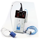 Product Image 9843 Pulse Oximetry w/CO2 Detection Unit, Indicators, Battery Operated (AA), Easy to Read Display