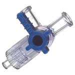Product Image Stopcock, 3-Way, 2 Female Luer Lock Syringe Attachment, SPIN-LOCK connector, Port Covers, DEHP-Free