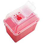 Product Image *Limited Quantity* Sharps Container, Funnel Top, Nestable, 10inch x 7inch x 9 3/4inch, Red, 8 Quart