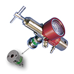 Product Image O2 Regulator, LSP Rhino, CGA870, 0-25LPM, w/Ohmeda Style Quick Connect O2 Coupler
