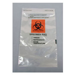 Product Image *Discontinued* Biohazard Specimen Bag, Zipper Seal, 6inch x 6inch with 9inch Pocket
