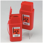 Product Image Transportable Sharps Container, 8 3/4inch H x 2 1/2inch D x 4 1/2inch W, Red, 1 Quart