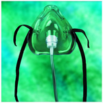 Product Image O2 Mask, Medium, Pediatric, Clear Soft Vinyl, Nose Clip, 7-ft Tubing
