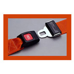 Product Image Strap, Vinyl Antibacterial, Metal Push Button Buckle, 1 Piece, Orange, 9 feet