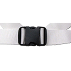 Product Image Straps, Economy Polypropylene, Plastic Double Adjust Buckle, 2 piece w/Loop Ends, White, 5 ft