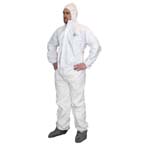 Product Image Coveralls, ProWorks Liquid & Particulate, White, Hood, Elastic Wrist & Ankles, XL *Limited Quantity*