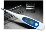 Product Image Adtemp IV 415 Digital Thermometer, Oral/Rectal, incl 5 Sheaths, Clear Plastic Case