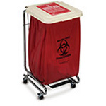 Product Image Premium Chrome Hamper, No Decal, Foot Pedal Activated Lid Operation, 30-33gal