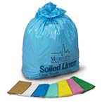 Product Image Soiled Linen Collection Bags, White w/Blue Print, 25inch x 34inch, 12-16gal