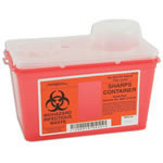 Product Image *Limited Quantity* Monoject Sharps Container, Vertical Drop, Red, 6.75in W x 10.56in L x 7.08in H, 4 Quart
