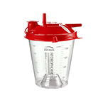Product Image Suction Canister, Rigid, Disp, Red Top, Hydrophobic Shut-off Filter, 800cc
