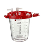 Product Image Suction Canister, Rigid, Disp, Red Top, Hydrophobic Shut-off Filter, 1200cc