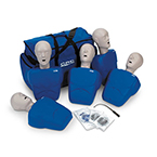 Product Image CPR Prompt Training and Practice Manikin, 5 Pack, Carry Case, Blue, Adult/Child