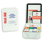 Product Image Vehicle First Aid Kit, Metal w/Gasket, Wall or Vehicle Mount, w/At-A-Glance First Aid Booklet