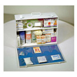 Product Image First Aid Cabinet w/Supplies, Metal, Industrial, 15inch x 10 1/2inch x 4 1/2inch, 2 Shelf, MED