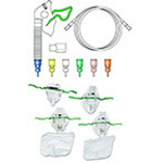 Product Image Trach Venturi Mask, Adult, Full Set of Color-coded Oxygen Diluters, 7 ft Tubing, Humidification cup