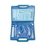 Product Image Laryngoscope Blade Set w/Medium Chrome-Plated Handle, American Profile MacIntosh/Miller, Fiber Optic