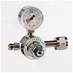 Product Image Oxygen Preset Regulator, CGA-540 Nut and Nipple Inlet w/Horizontal Outlet, DISS Outlet, 2inch Gauge