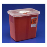 Product Image *Limited Quantity* Multi-purpose Sharps Container, with Hinged, Rotor Lid, Red, 3 Gallon