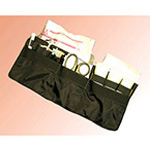 Product Image Wall Organizer Unit, Five Slash Pockets, Long Velcro Strip, 7inch x 18inch, Black