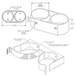 Product Image Double Oxygen Cylinder Cup - Floor Mount, For D and E Cylinders