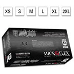 Product Image Microflex MidKnight Gloves, Nitrile, Single Use, Non-Sterile, Powder Free, 9? inch, Black, XSM