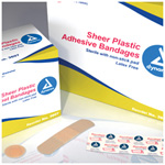 Product Image Adhesive Bandage, Plastic, Sterile, Sheer Strip, 3/8inch x 1 1/2inch