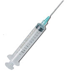 Product Image Syringe with Needle, Luer-lock Tip, 10-12cc, 21ga x 1in, Deep Green Hub
