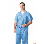 Product Image Scrub Pant, Disposable, Breathable, Fluid Resistant, Drawstring, Blue, MED
