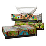 Product Image Facial Tissue, 2-Ply, Recycled, 5.7inch x 7inch, 40 sheets per box