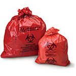 Product Image Biohazard Waste Bag, 1.2 mil, Red w/Black Print, 23inch x 23inch, 7-10gal