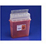 Product Image Sharps-a-Gator Sharps Container, w/Tortuous Path Lid, Translucent Red w/Clear Lid, 5 Quart
