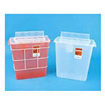 Product Image In-Room Sharps Container, with Always-Open Lid, Clear, 5 Quart
