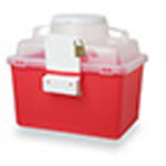 Product Image Sharps Container, Natural Top w/Dual Access, Nestable, 9inch x 4 1/2inch x 4inch, Red, 1.5 Quart