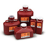 Product Image Sharps Container, Tall Tray Size, Locking Cap, 3 1/2inch x 3 1/2inch x 10inch, 1.7 Quart