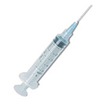 Product Image Syringe with Needle, Luer-lock Tip, 5-6cc, 21ga x 1-1/2in, Deep Green Hub