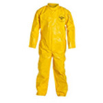 Product Image Coverall, Tychem QC, MED, Yellow, Bound Seam, Elastic Wrist and Ankles, Hood, No Boots
