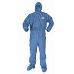 Product Image KLEENGUARD A60 Coverall, Blue, with Hoods, Boots, Zipper Front, Elastic Wrist, MED