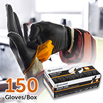 Product Image BLACK-FIRE* Gloves, Black / Orange, Nitrile, XS, 150/box
