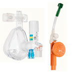 Product Image O2-MAX Fixed PEEP Valve, w/Integrated Neb, Bitrac ED Mask w/Ohmeda Connector, Adult LG
